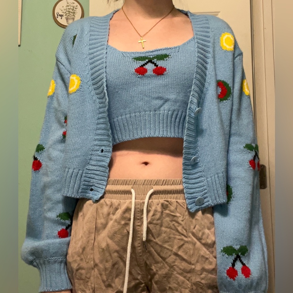 SHEIN sweater and tank set 🍒 🍋 🍉